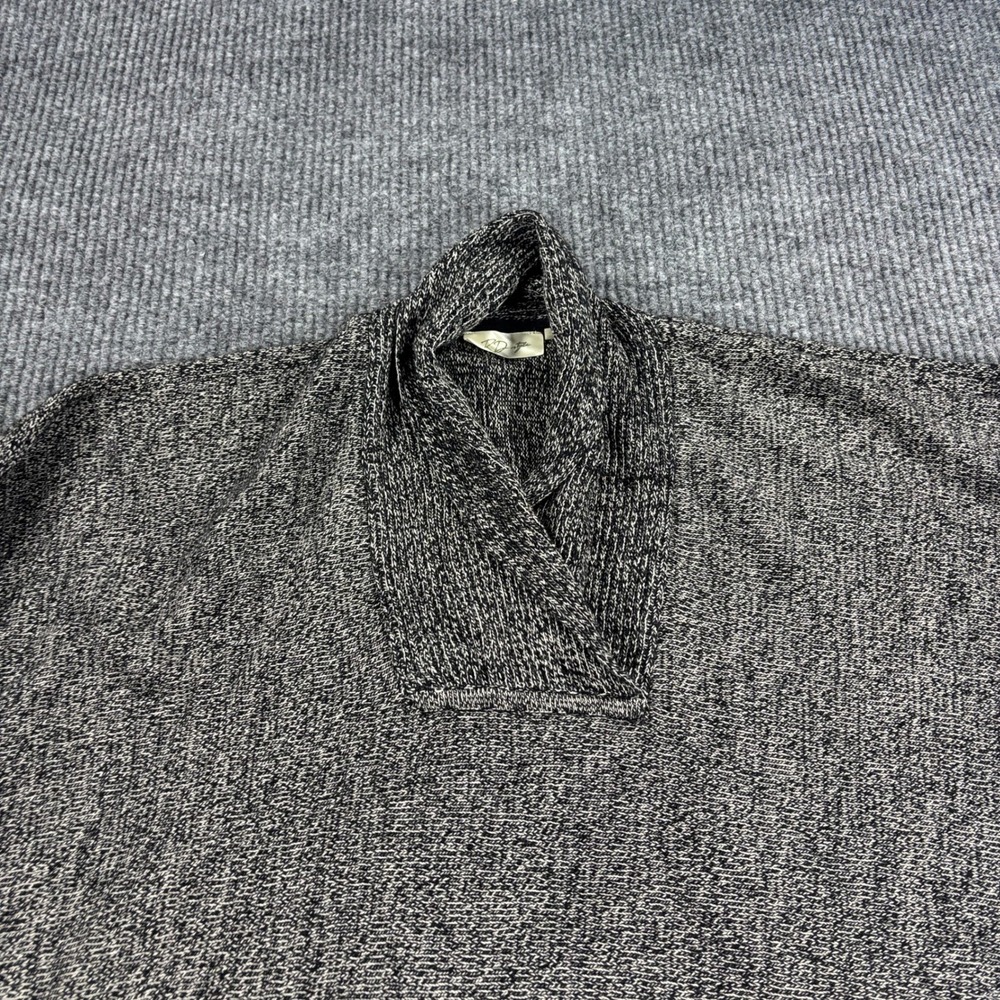 RD Style Sweater Women Small Black White Marled Shawl Collar Oversized 67S898SF